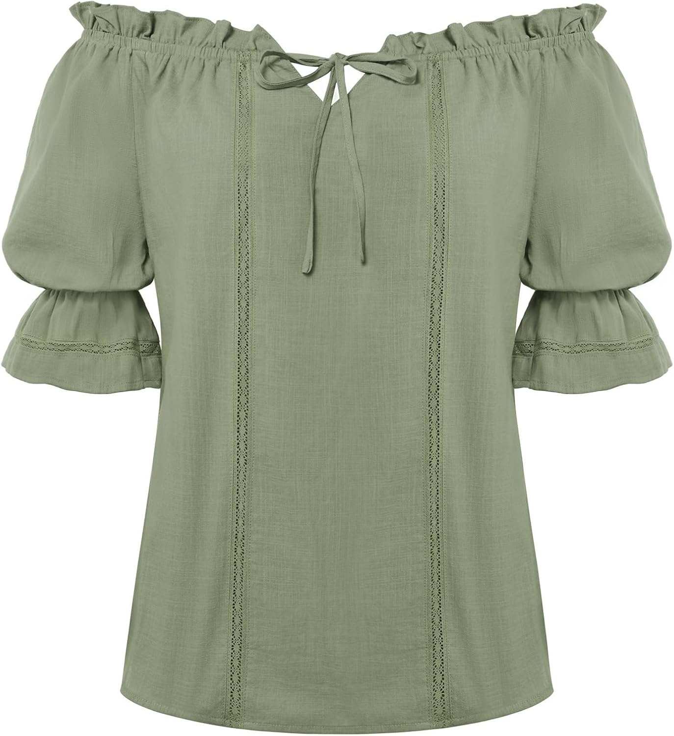 Scarlet Darkness Peasant Blouses for Women Off The Shoulder Top Puff Sleeve Renaissance Shirt