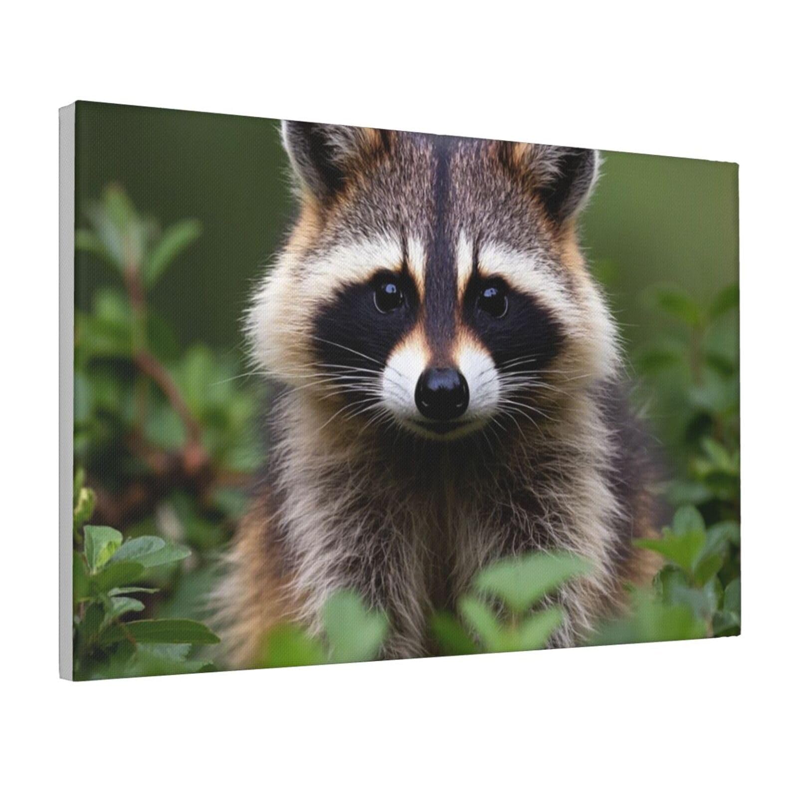 Framed Wall Art for Living Room Art Work, Cute Raccoon Picture Prints Modern Office Wall Paintings Poster Aesthetic Wall Decorations for Home Decor Ready To Hang 12"x18"