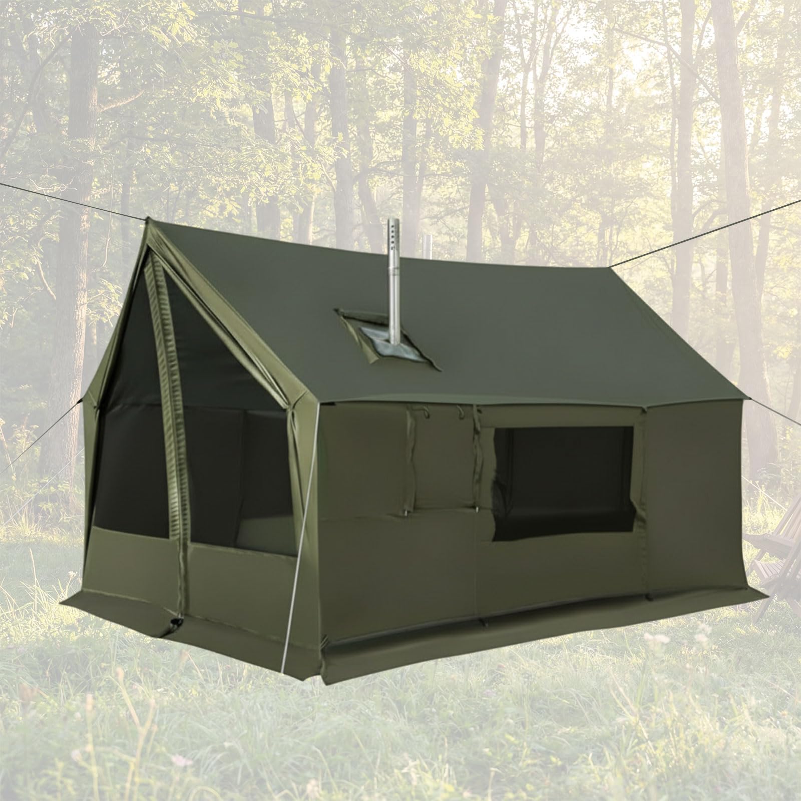 Soulchen Large Hammock Hot Tents with Stove Jack, Portable Winter Wall Tent for Camping, Waterproof & Windproof 4 Season Cabin for 2-3 Person Family Hiking Fishing Hunting Outdoor(No Pole)