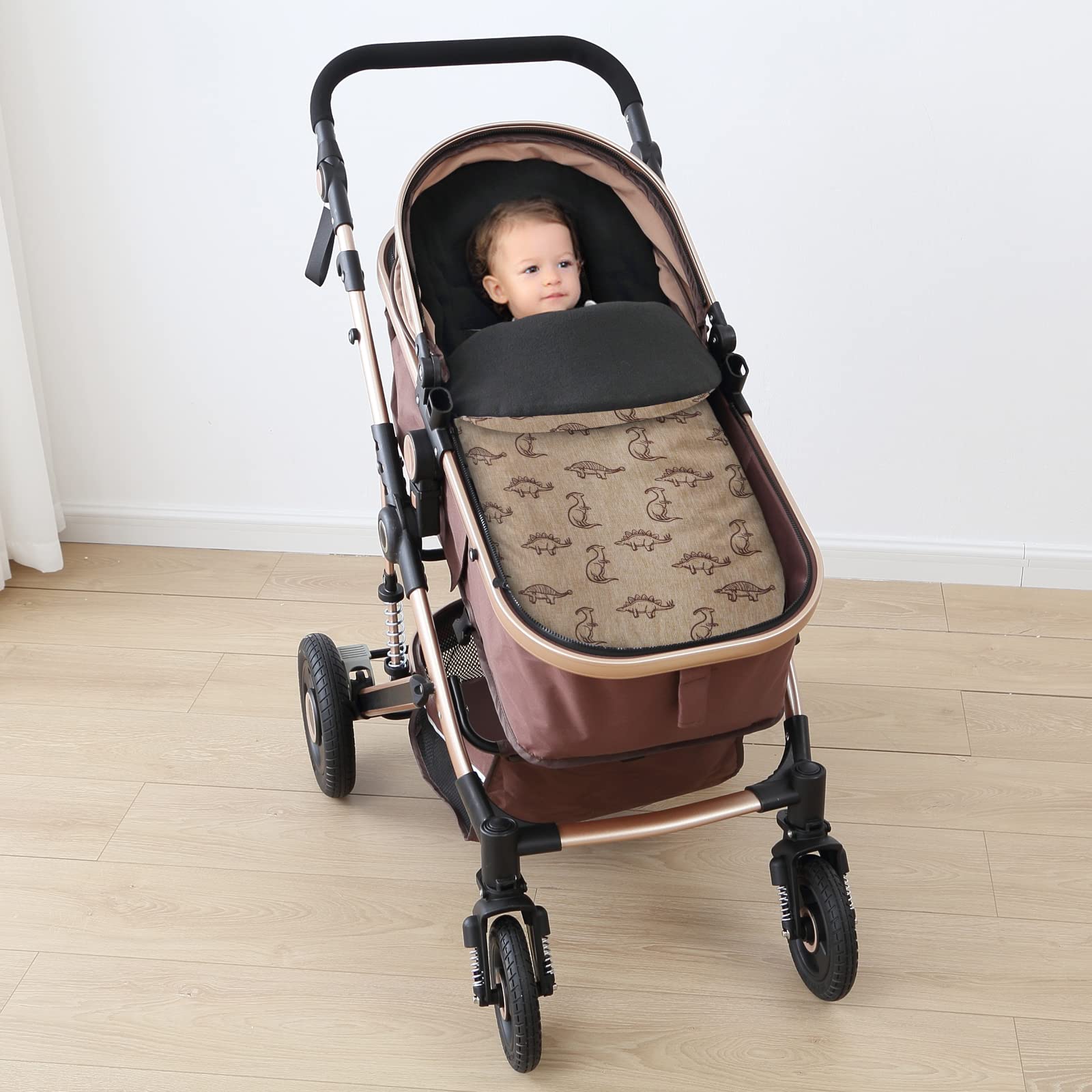 SONARIN Universal Saco Silla Paseo,Saco Carrito Bebe Invierno Impermeable Cálido Sacos de Abrigo para Carritos con Forro Polar Saco de Dormir para Cochecito Asiento de Coche(Dinosaurio)