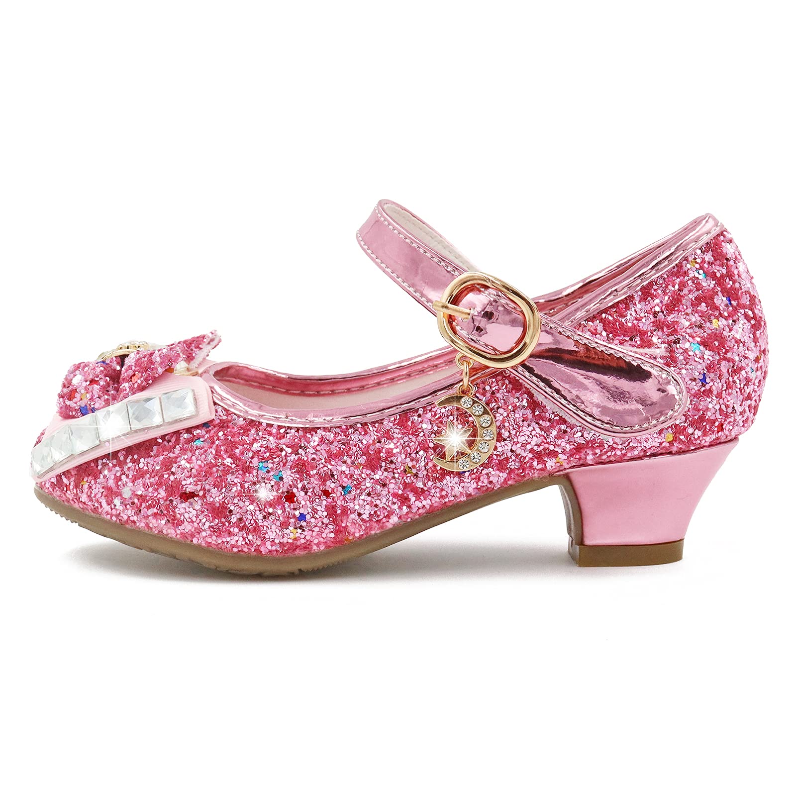 Chaussure Princesse Fille Talon Enfant Fille Princesse Cosplay Chaussures Paillettes Chaussure Deguisement Princesse Fille Chaussure à Talon Fille pour Mariages et Fêtes - 2