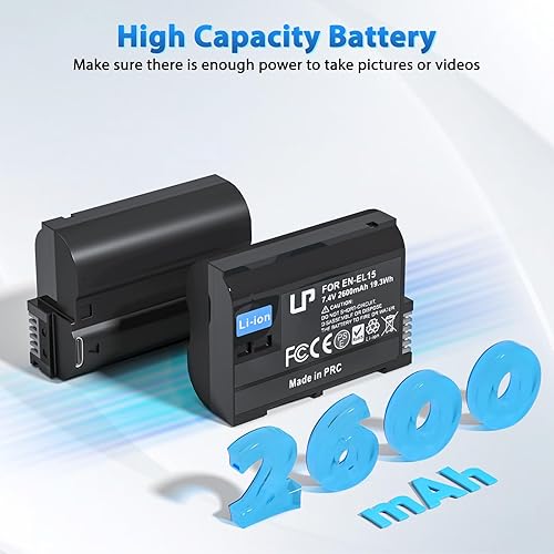 Vista 36 de Paquete de baterías EN-EL15, LP EN-EL15 EN EL15a, batería de repuesto recargable de iones de litio compatible con Nikon D7500, D7200, D7100, D7000
