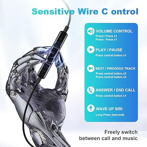 Miniatura 7 de XNMOA Auriculares con cable con micrófono, auriculares estéreo con cancelación de ruido compatibles con iPhone 1413121111 Pro, XXSXS MaxXR 88 Plus7