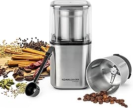 ROMMELSBACHER Spice and Coffee Mill EGK 200-2 Stainless Steel Container with Beating Knife and Special Knife, Capacity 70 g, Grinding Level Selectable Over Grinding Time, Also for Pesto, Spices, Nuts,