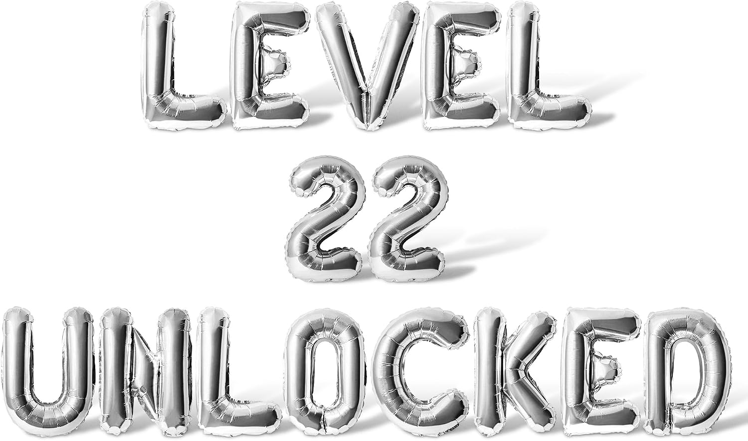 Letter Balloons - LEVEL 22 UNLOCKED 16" Inch Alphabet Letters Foil Mylar Balloon 22nd Birthday Party Banner (Purple)