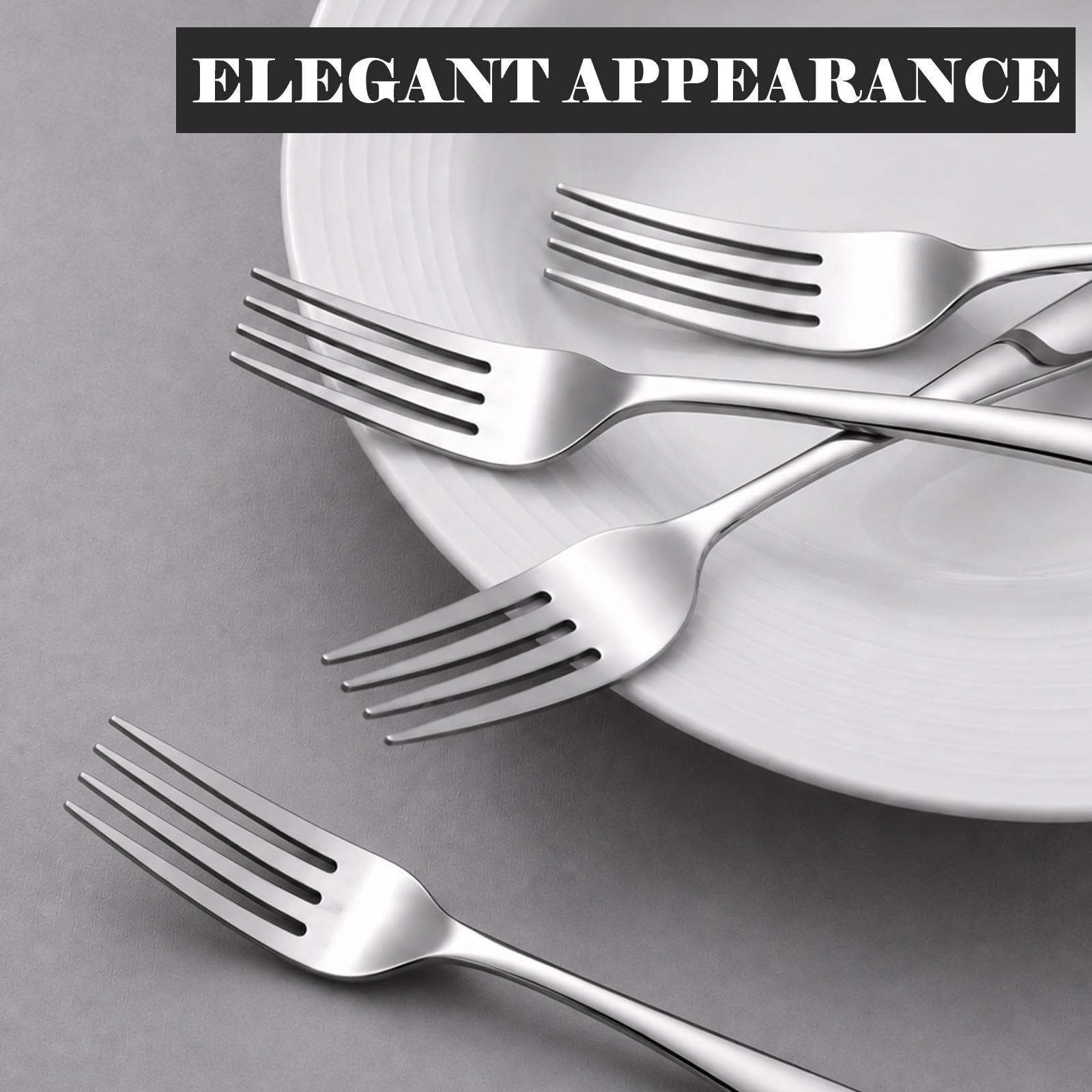24 Stainless Steel Dinner Forks - Lunalua -4