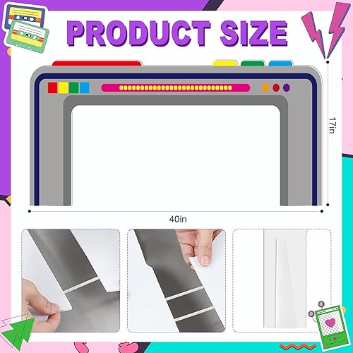 Miniatura 3 de Mantel de fiesta temática de los años 80 y 90 con un mango de radio, decoración de fiesta de cumpleaños de los 80, recuerdos de fiesta de hip hop,