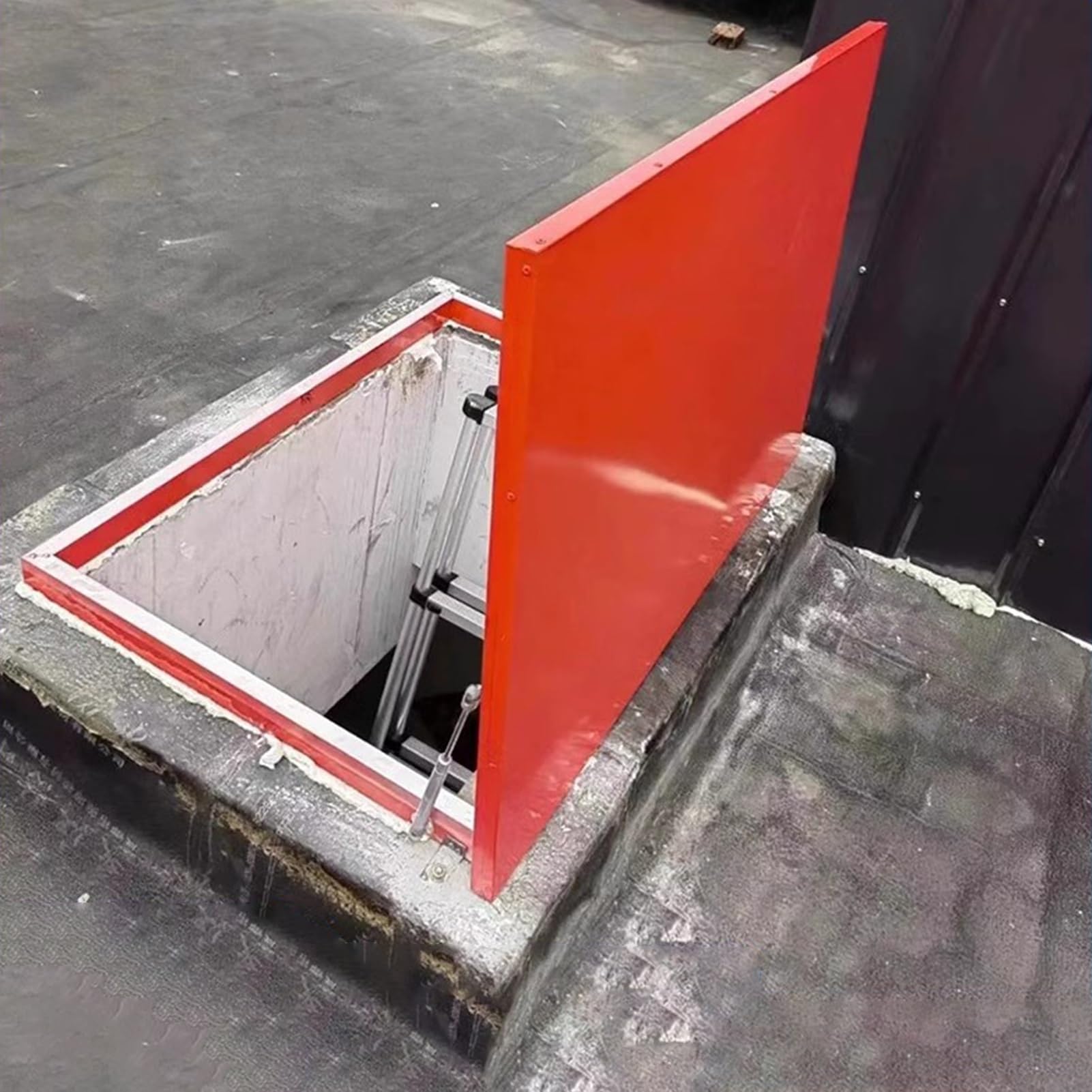 Botola per tetto in acciaio al carbonio resistente, resistente alle intemperie, copertura di sicurezza personalizzabile (29.5in x 29.5in / 75 x 75 cm) per uso sul tetto
