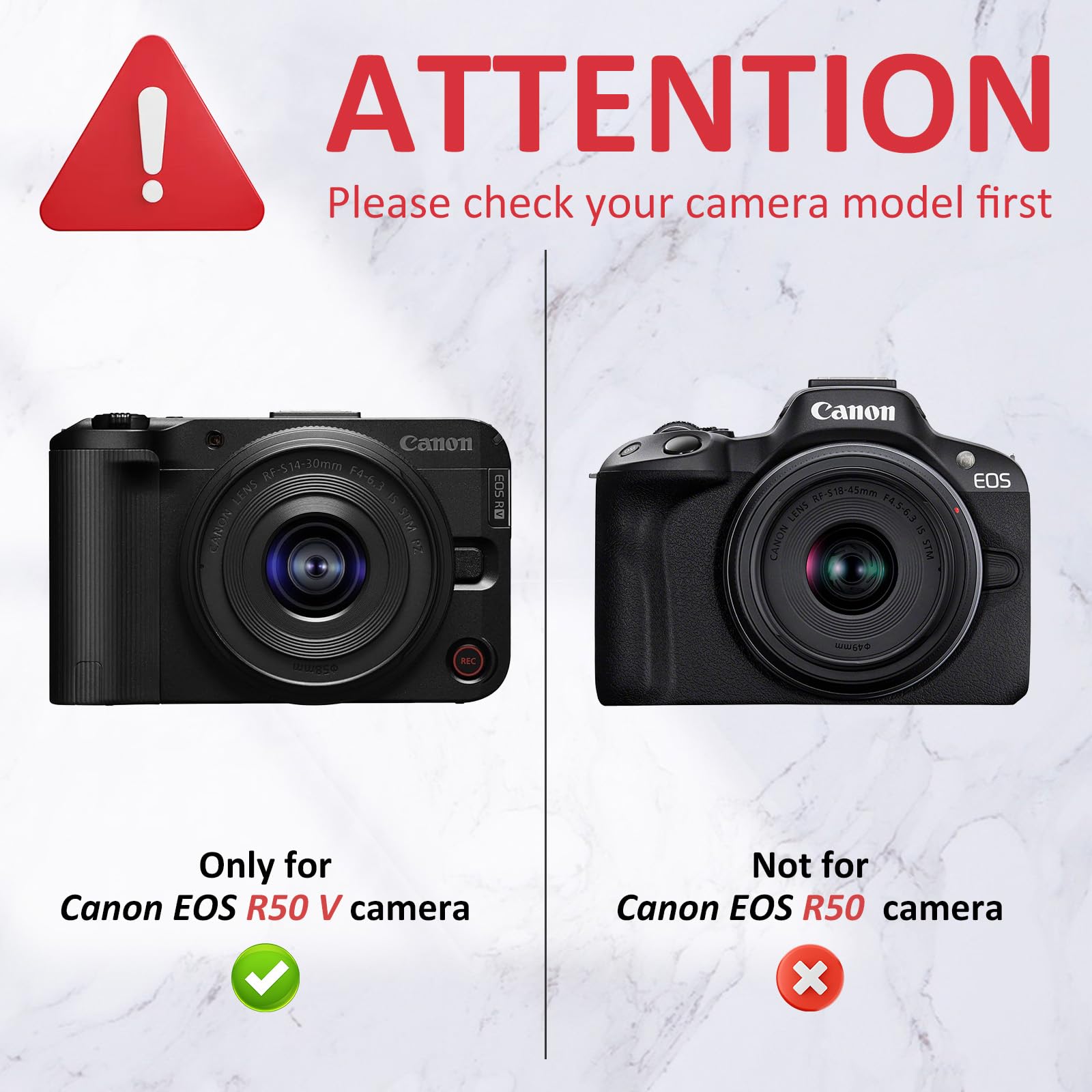 Rieibi Coque en silicone pour appareil photo Canon EOS R50 V, étui de protection souple pour appareil photo Canon EOS R50V avec 2 films de protection d'écran Noir