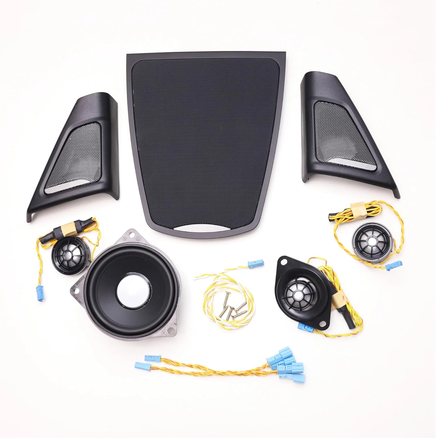 Horn F10 F11 5 Series Audio Head Treble Center Console Loudspeaker Music Front Door Tweeter Speakers Covers(F10 2 Horns 1 Cover)