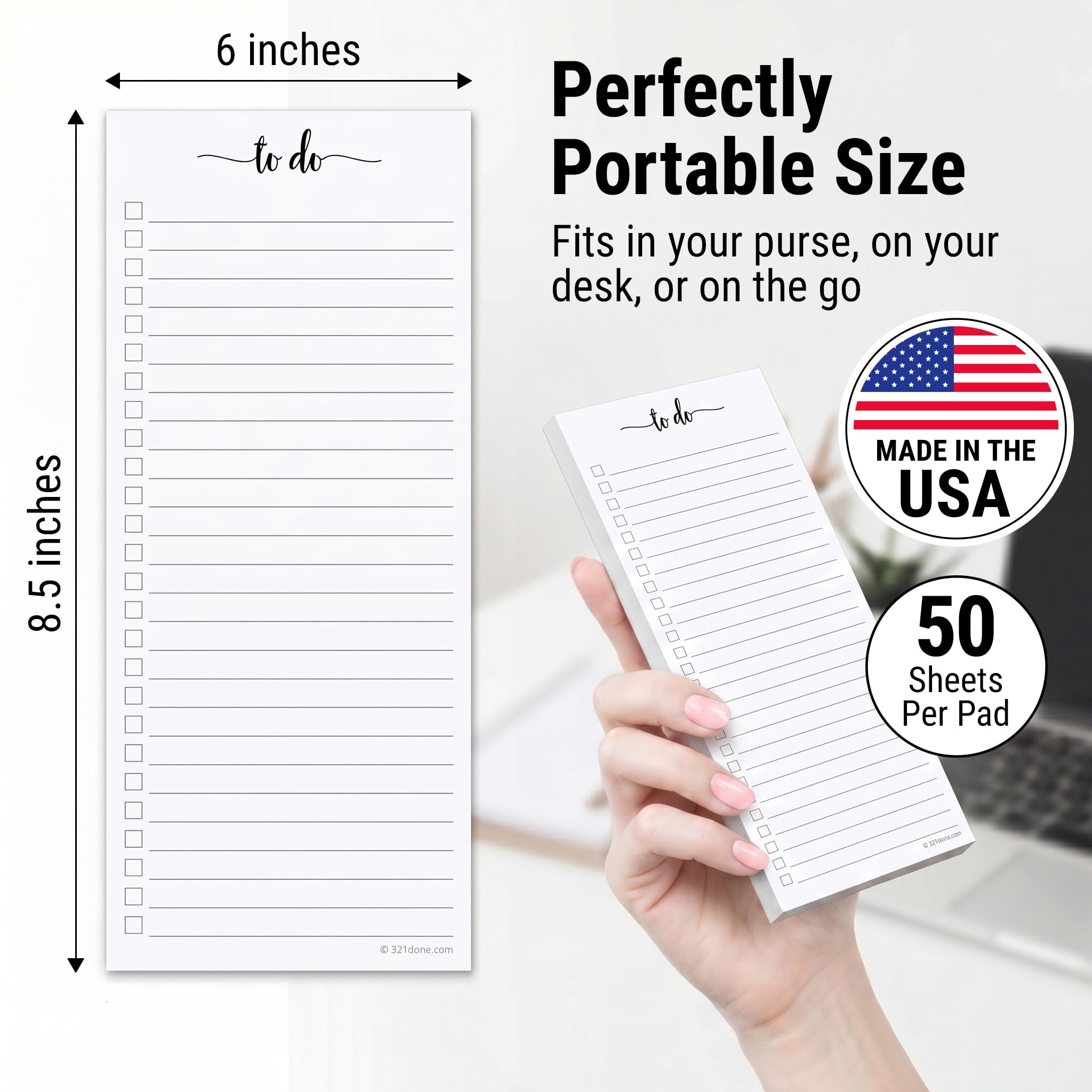Snapklik.com : To Do List Notepad, 2-Pack 50 Sheets Each, 3.7x8.5 ...