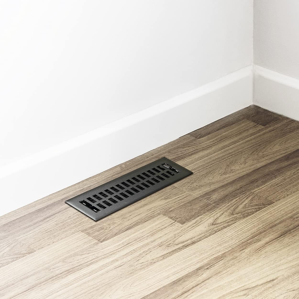 Empire Register Co, Vent Cover - 2x10 inch, Modern Contemporary Design, Textured Black Finish, Heavy Duty Floor Vent Covers, Metal Damper Attached. Vent Covers for Home Floor only. - - 