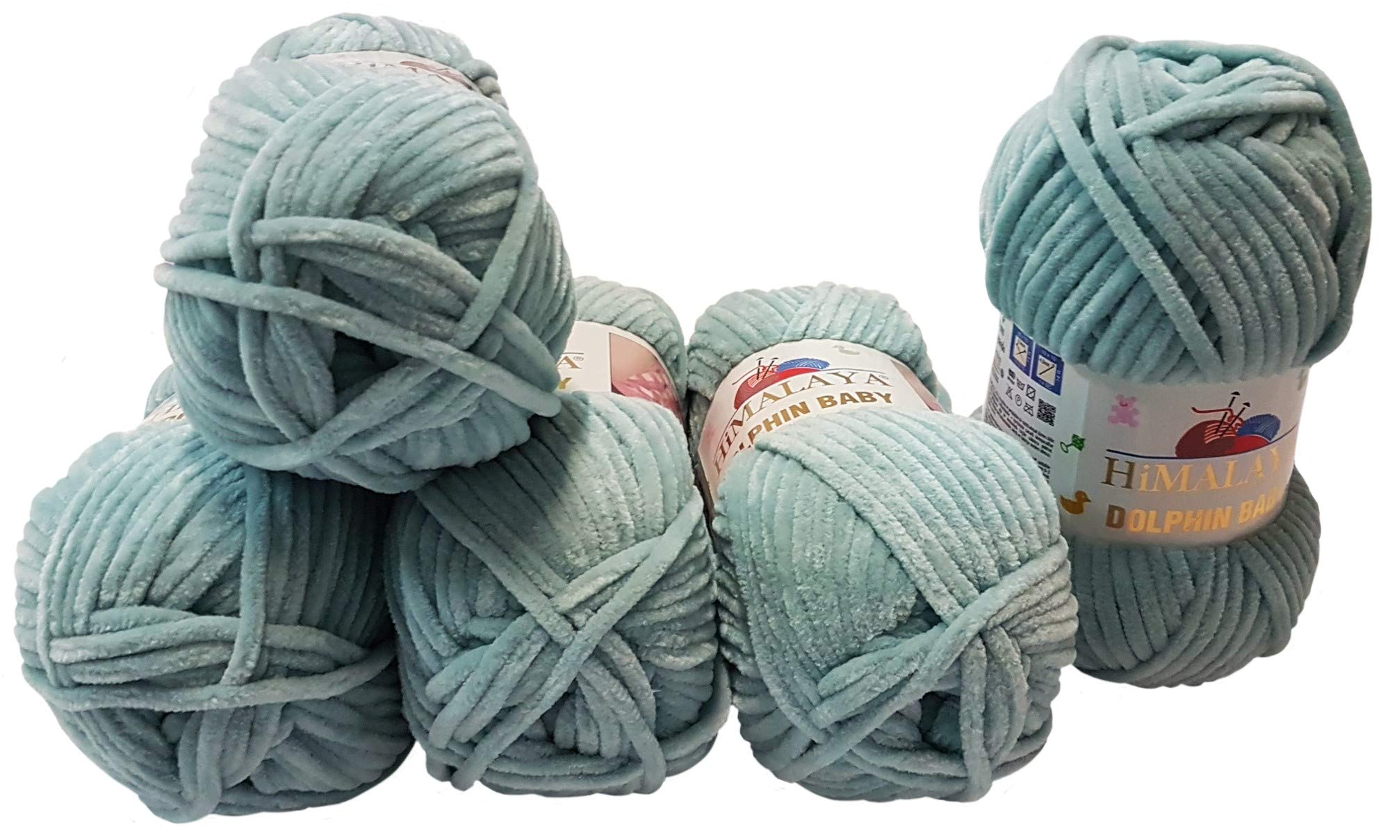 Set da 5 gomitoli da 100 grammi di lana da maglia Himalaya Dolphin, lana per neonati, 500 grammi di lana spessa, Rosa 80319, 35_x_25 CM