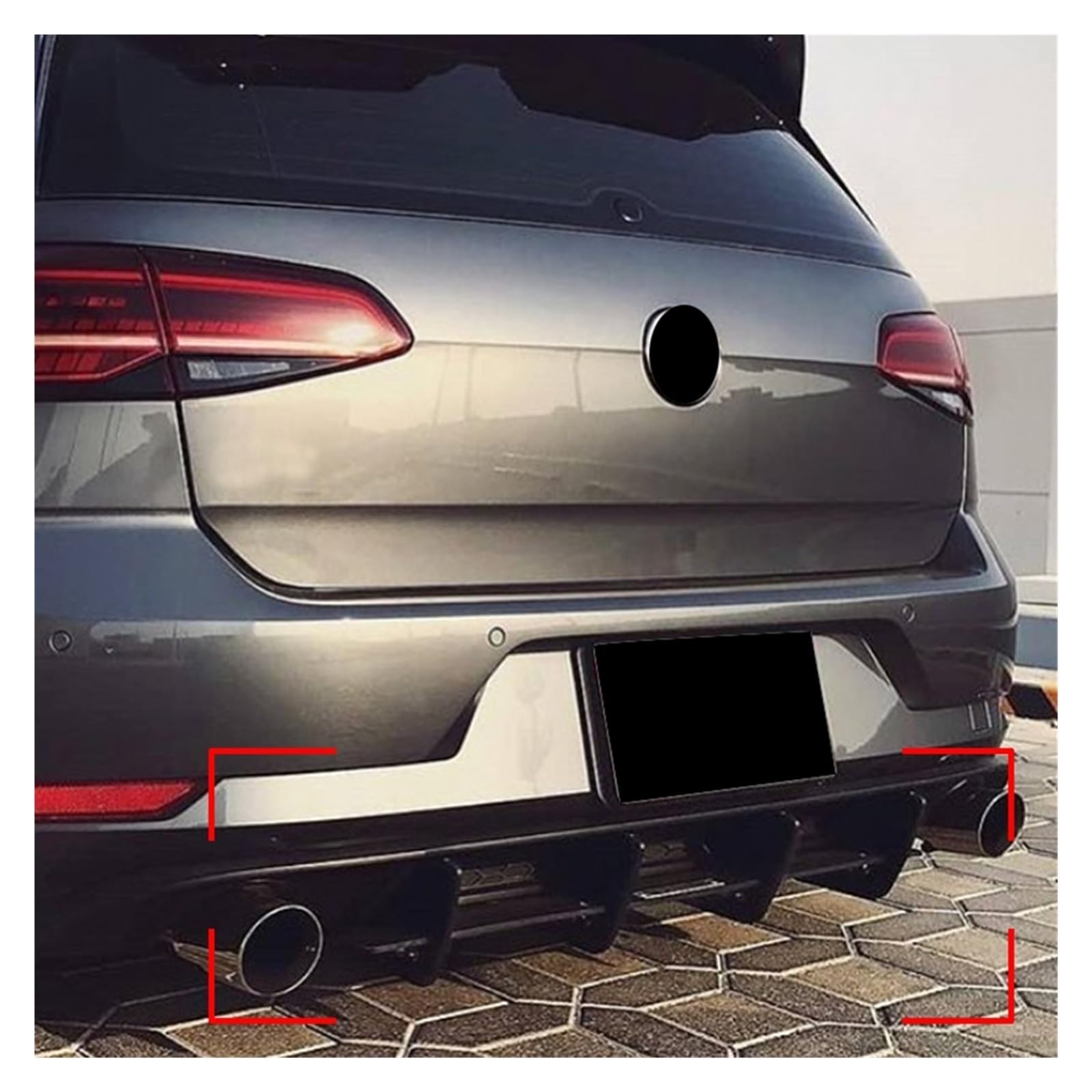 Ramka dyfuzora tylnego zderzaka samochodowego, pasuje do Volkswagena, Golfa, MK7.5 GTI, wspornik 4-żebrowy, klapa bagażnika tylny dyfuzor podwozia samochodu