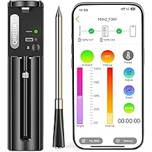 Wireless Meat Thermometer Digital with 800ft Remote Range, Bluetooth 5.3 Wireless Thermometer for Cooking with Ambient Temperature and App Alert for Oven BBQ Grilling Smoking