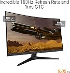 Moniteur de jeu incurvé ASUS TUF Gaming 31,5 po 1440P (VG32WQ3B) – QHD (2560 x 1440), 180Hz, 0,5ms, 1500R, Flou de mouvement extrême, FreeSync, 90% DCI-P3, Shadow Boost, DisplayWidget, Garantie de 3 ans