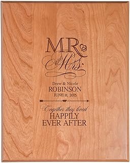 LifeSong Milestones Personalized Wedding Guest Book Gift Mr & Mrs Custom Anniversary Cherry Wood Wedding Memory Album Gift Ideas Made (Mr and Mrs 12x15)