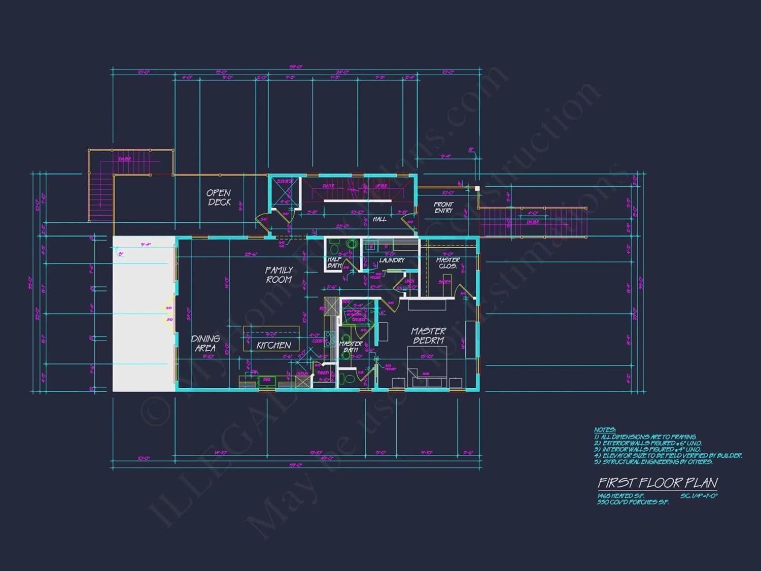 20-1562 HOUSE PLAN - Elegant House Plan with 2-Story CAD Blueprint & Modern Designs