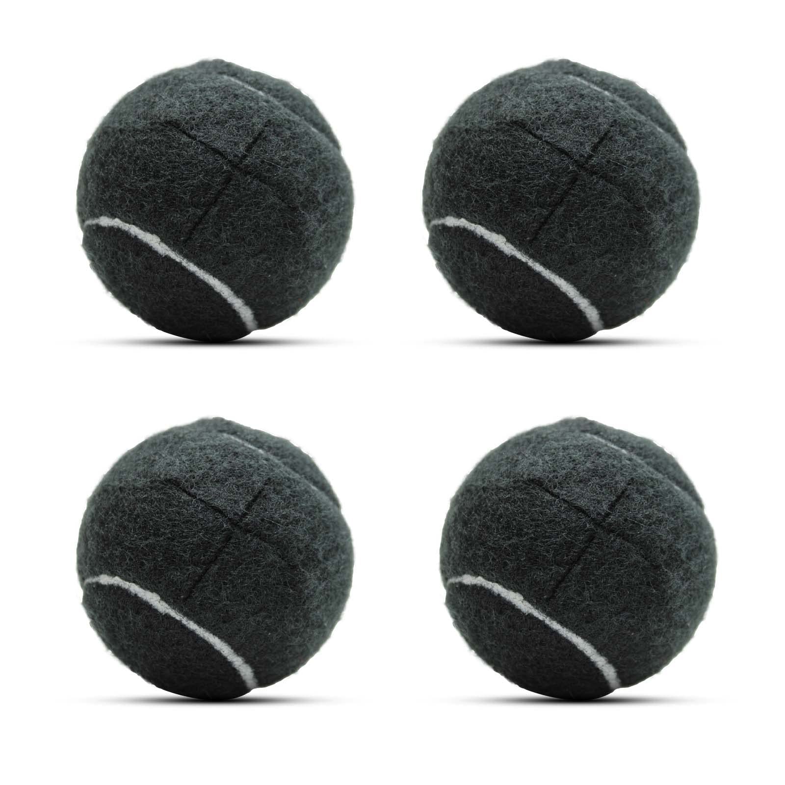 4 bolas de tenis precortadas para patas de muebles, almohadillas de fieltro resistentes y duraderas para protección del suelo (Negro)