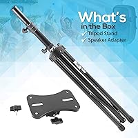 Vista 7 de Pyle Soporte Montaje de Trípode de Goma Resistente, Altura Ajustable de 36.2 x 58.0 pulgadas, Perilla de Seguridad con PIN y Inserción Compatible