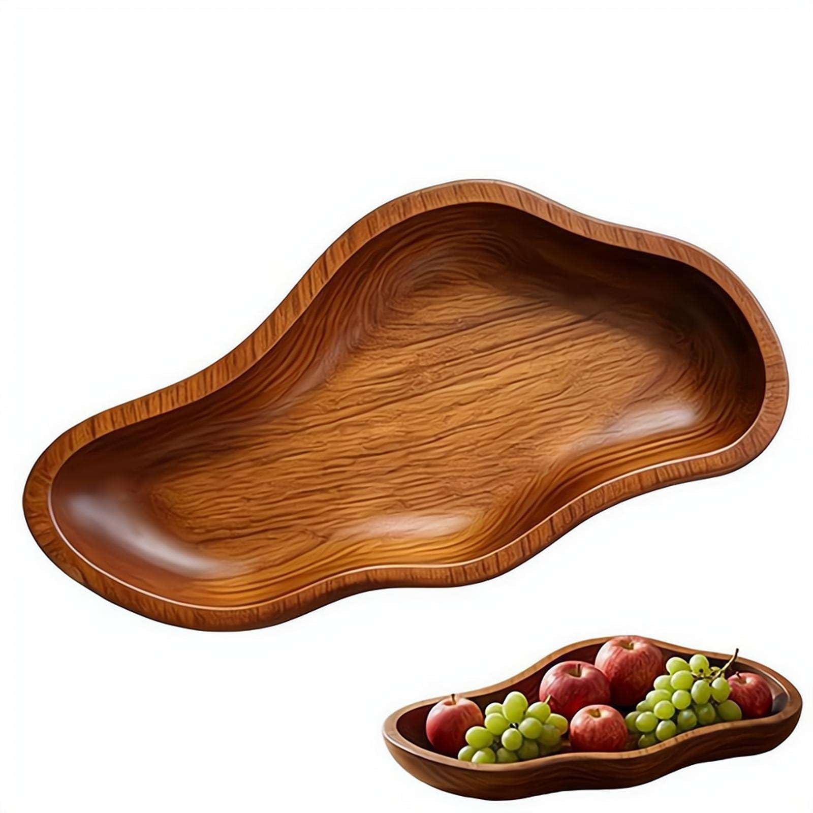 Bandeja de madera irregular hecha a mano con diseño exclusivo