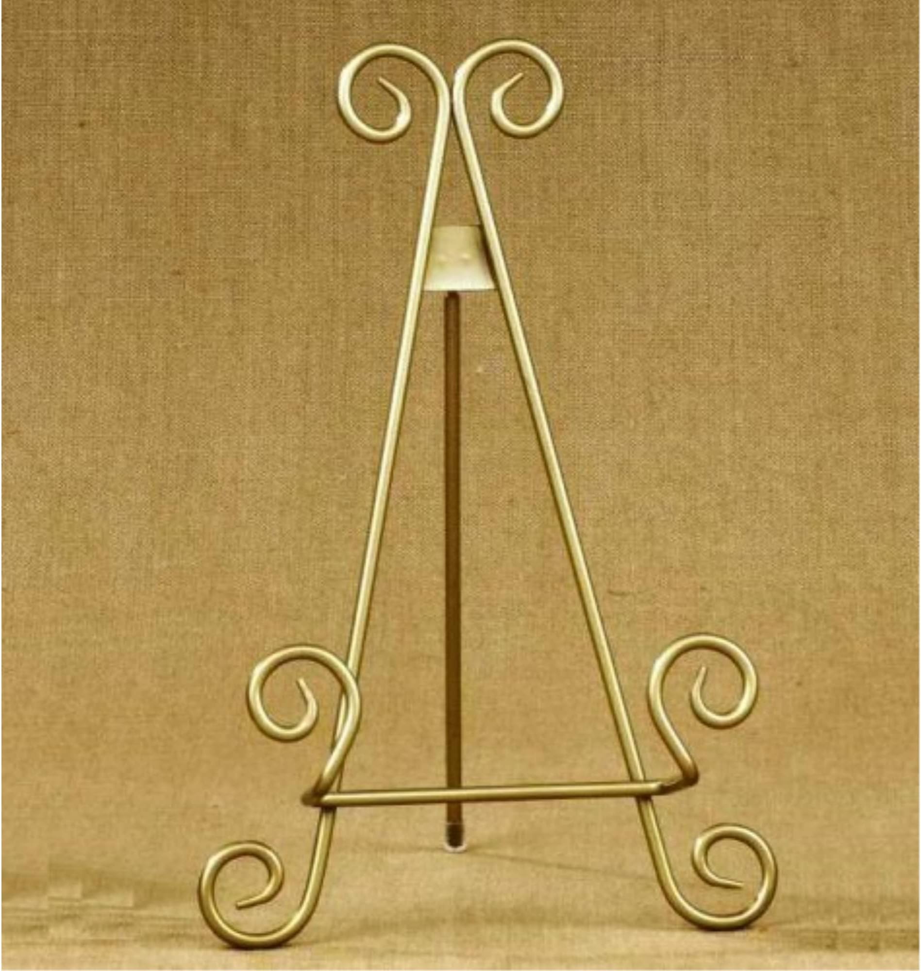 11"h Gold Finish Metal Display Easel - Platter Stand Electric Lamp Candle Warmer with Timer and Dimmer - Adjustable Candle Lamp Warmer with 3 Auto Shut-Off Options - Vintage Decor for Home & Farmhouse, House Warming Gifts New Home Decor
