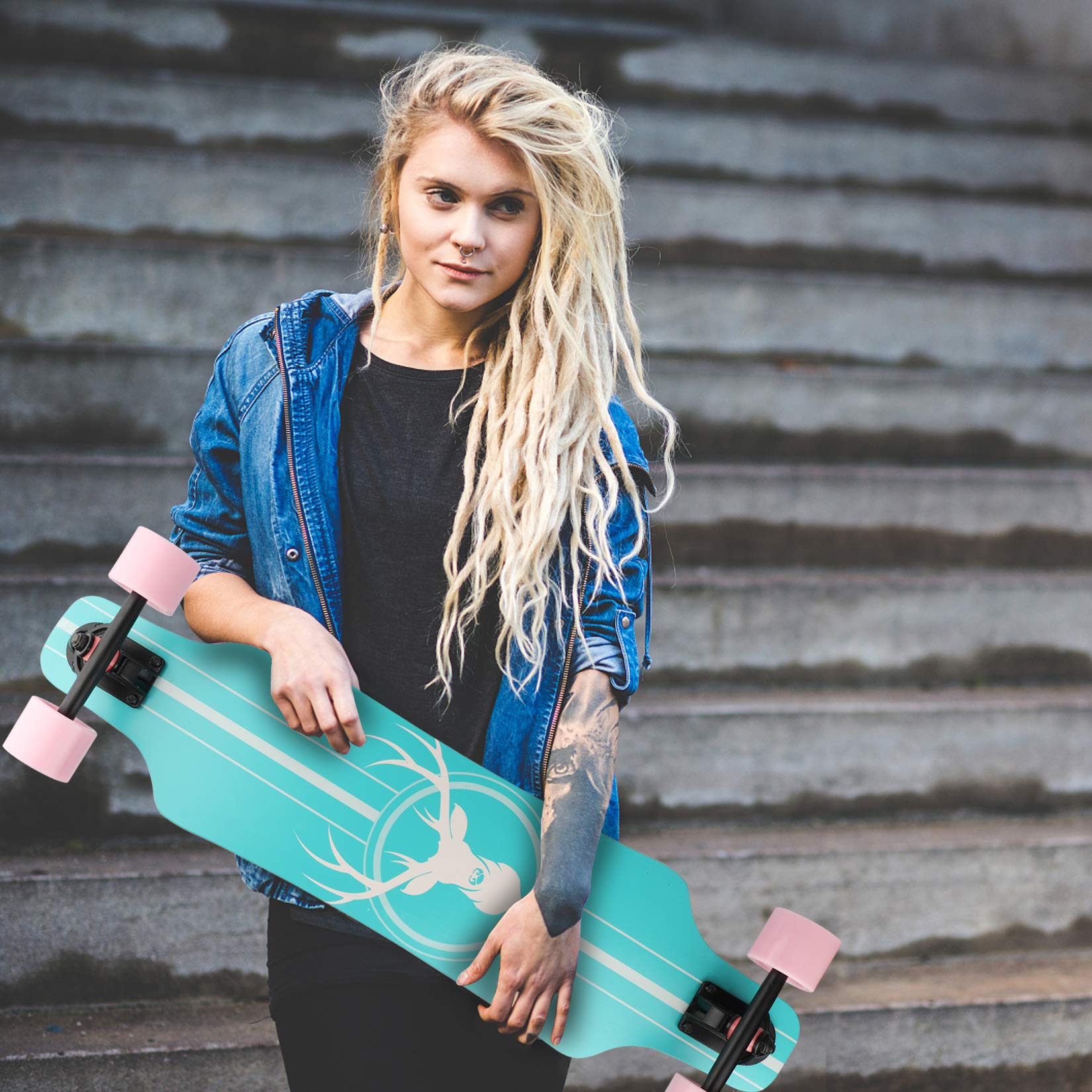 Skate Longboard para iniciantes, prancha de skate côncava completa