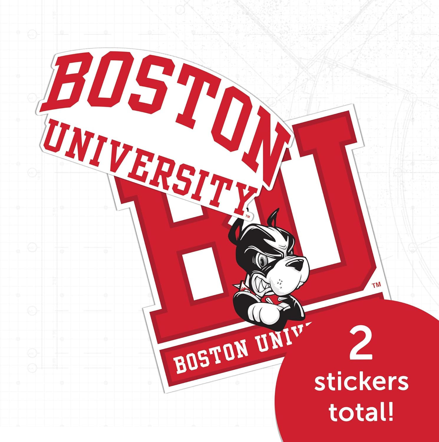 Desert Cactus Boston University Sticker Boston University Terriers Vinyl Decal Laptop Water Bottle Car Scrapbook Sheet (4 Inch Set V1) - Image 4