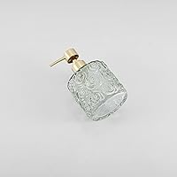 Vista 8 de Marcella Glass Soap Dispenser with Soap Pump, Refillable 14 Ounce Capacity, Floral Design Rose Patterns, Heavy Weight Thick Glass for Bathroom