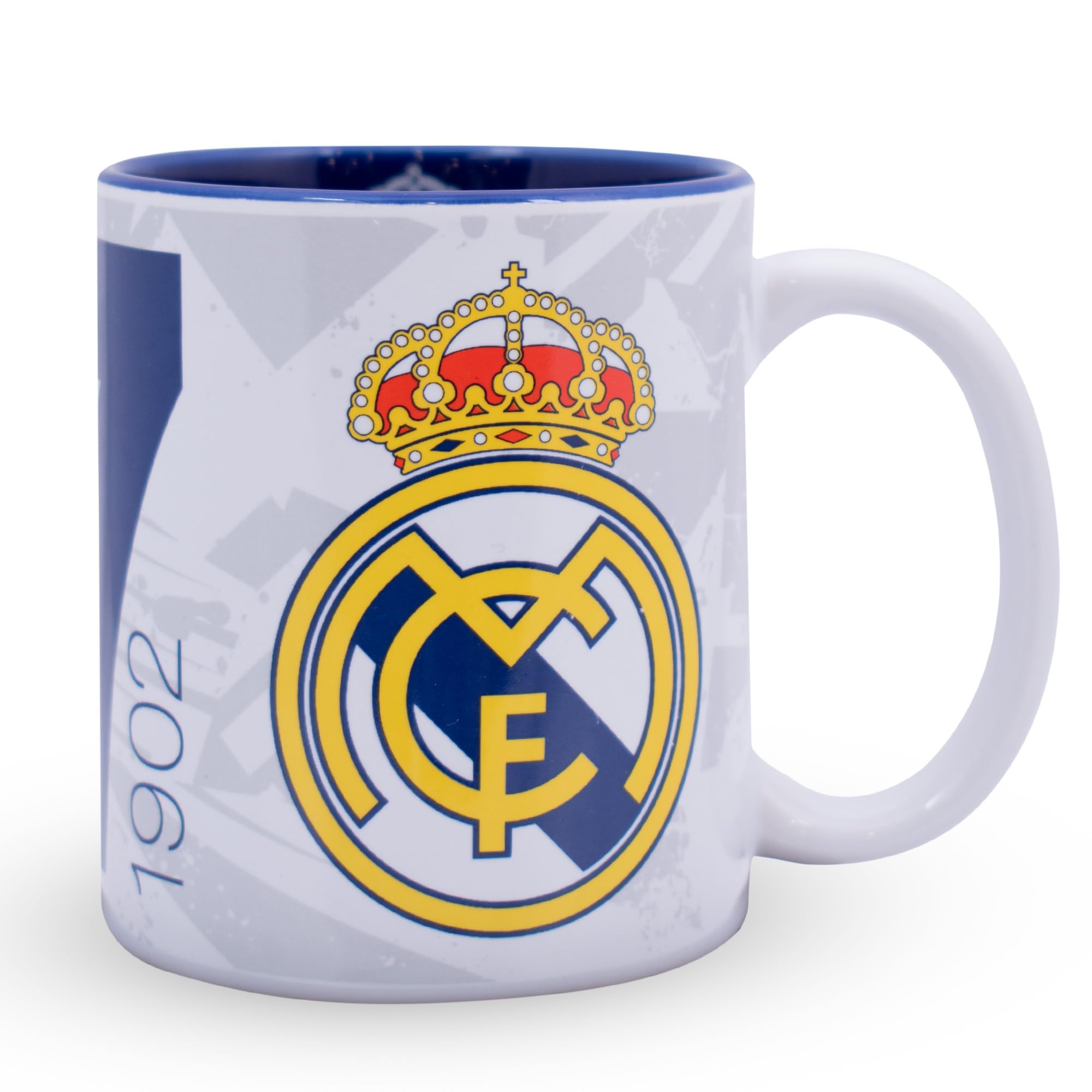 Hy-Pro Officially Licensed Real Madrid CF Mug - 11oz, Ceramic, Dishwasher Safe, Microwave Safe Cup for Hot Drinks, Tea & Coffee, Real Madrid Merchandise, Football Gift Idea For Kids & Adults