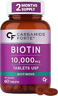 Carbamide Forte High Potency Biotin Tablets 10000mcg For Hair Growth 60 Veg Tablets