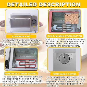 Multifunctional Computer-Controlled Roasting Machine, Professional Coffee Bean Roaster,Automatic Reverse Discharge, Constant Temperature Sensor, Can Roast Grain Products. Type5