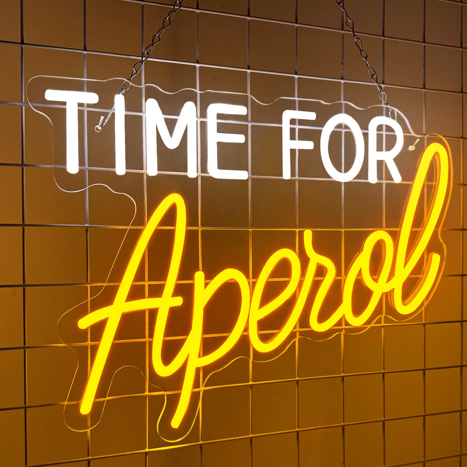 TIME FOR Aperol Neon Light Sign Aperol Spritz Bar LED Sign for Cocktail Wall Decoration USB Dimmable Cocktail Neon Light Led Night Signs for Man Cave Kitchen Bedroom Home Club Party Bar Shop — image 1