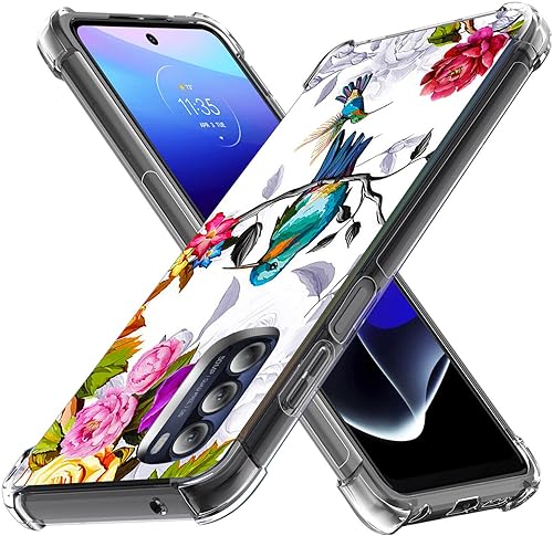 Miniatura 4 de Funda Moto G 5G 2022, colibrí en flores, protección contra caídas de pájaros, a prueba de golpes, carcasa protectora de cuerpo completo resistente a
