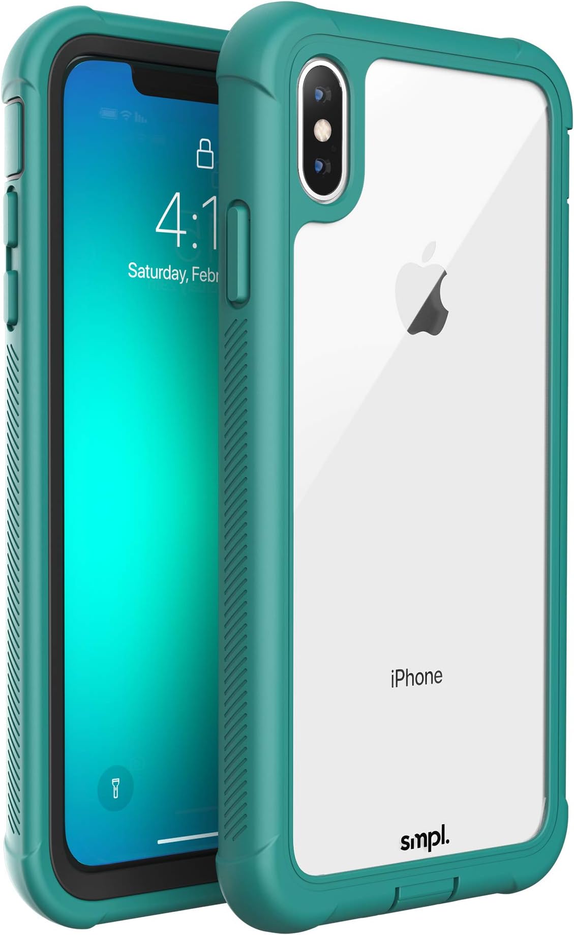 SMPL iPhone Xs Max Drop Proof, Lightweight, Protective Wireless Charging Compatible iPhone Case - Teal