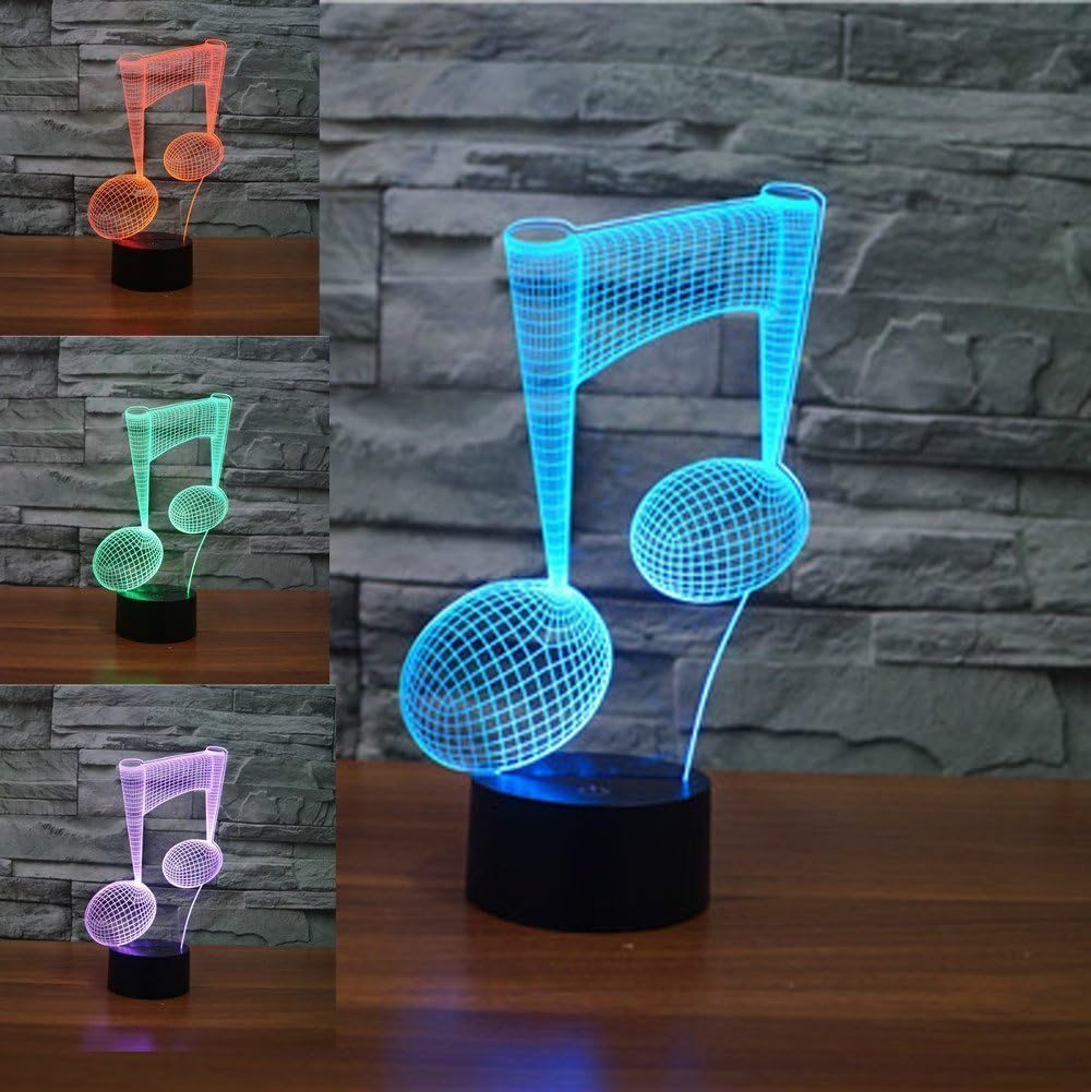 MOLLY HIESON New 3D Music Note Night Light Piano Touch