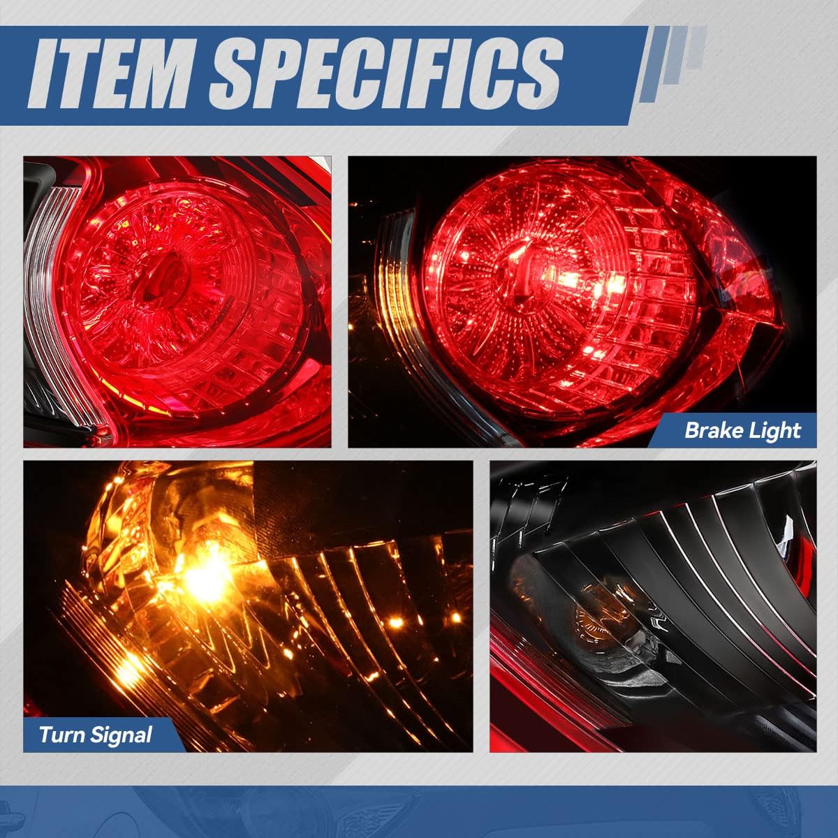 Auto Dynasty Rear Outer Tail Lights Brake Lamps Compatible with 2013-2016 Mazda CX-5, Driver Left Side, Chrome Housing Red Lens MA2804111