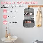 Toiletry Bag Travel Bag with Hanging Hook, Waterproof Capacity Hanging Multifunctional Makeup Bag for Toiletries, Portable Cosmetic Bag Travel Organizer for Women and Men, B4-Grey, small