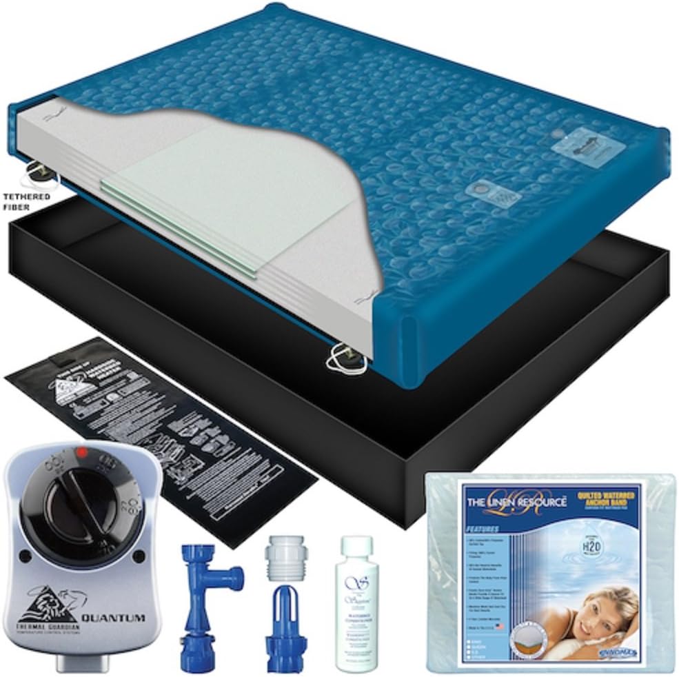 98% WAVELESS WATERBED Mattress/Liner/PAD/Heater/Fill Drain/Conditioner KIT (California King 72x84 1SF-5B1)