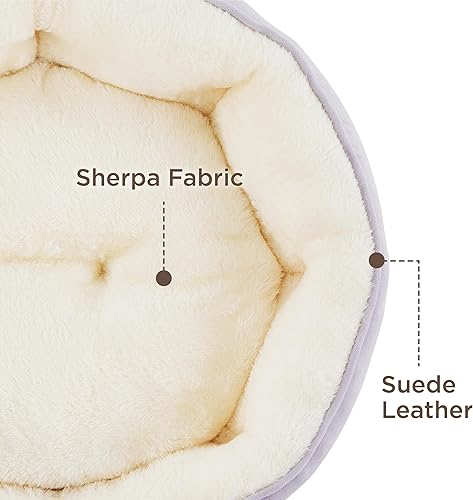 Miniatura 3 de Bedsure Camas lavables para perros, camas redondas con parte inferior antideslizante para gatos de interior, cachorros y gatitos, 25 pulgadas, lila