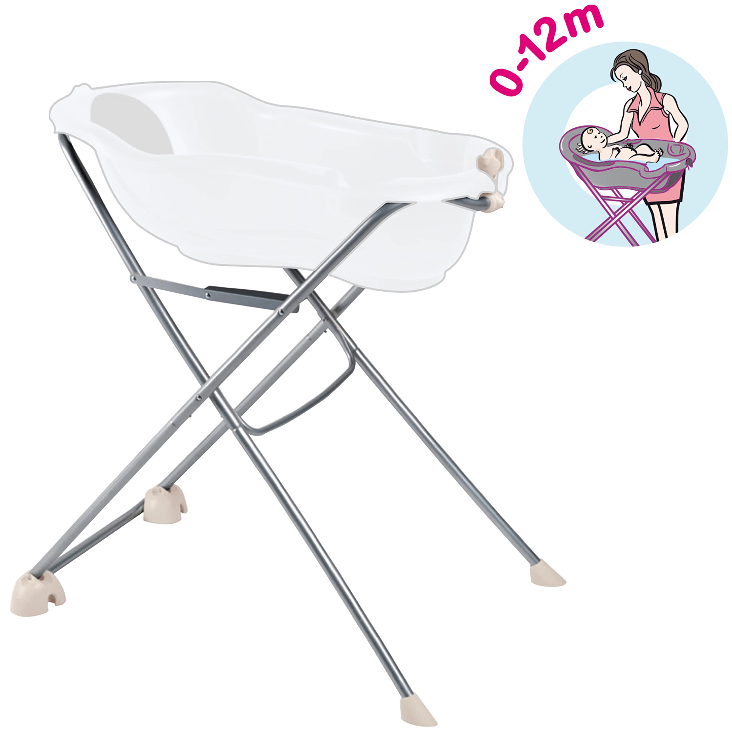 Tigex Support pour Baignoire Bébé Anatomy, Pliable, facilite le bain de Bébé, 12kg Max (0-12 Mois)