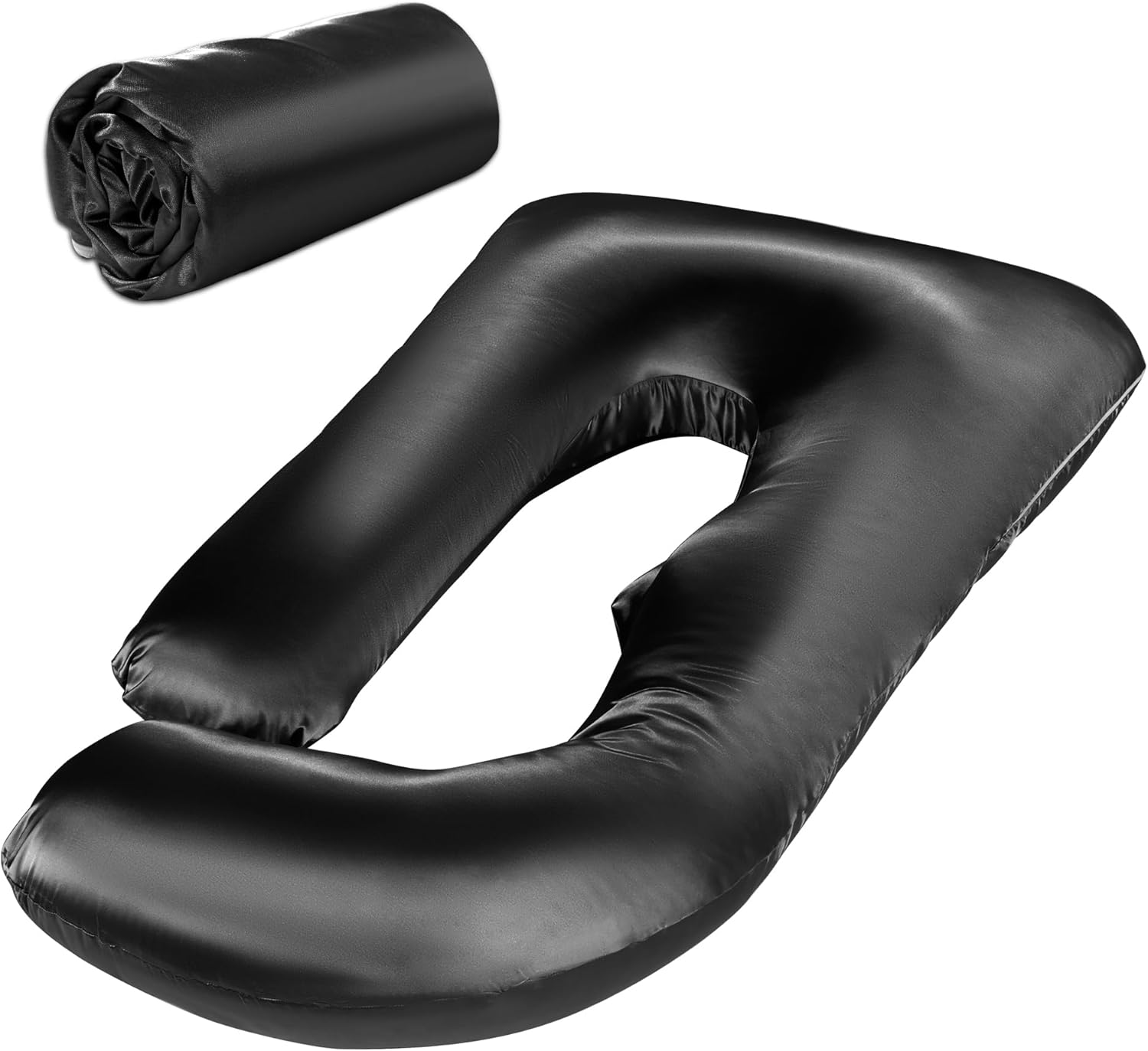 HOMBYS Silky Satin Pregnancy Pillow Cover (ONLY Pillowcase), Luxurious Smooth