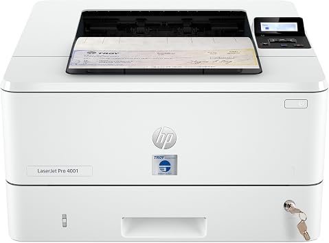 Troy 4001N MICR Printer, Check Printing, Built for Small and Medium Teams, 250 Sheet Capacity, 1 Tray, 3 Trays Maximum, Up to 42ppm