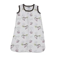 Vista 1 de Bacati - Saco de dormir de muselina Happy Monkeys (manta portátil) (pequeño, rosa/gris)