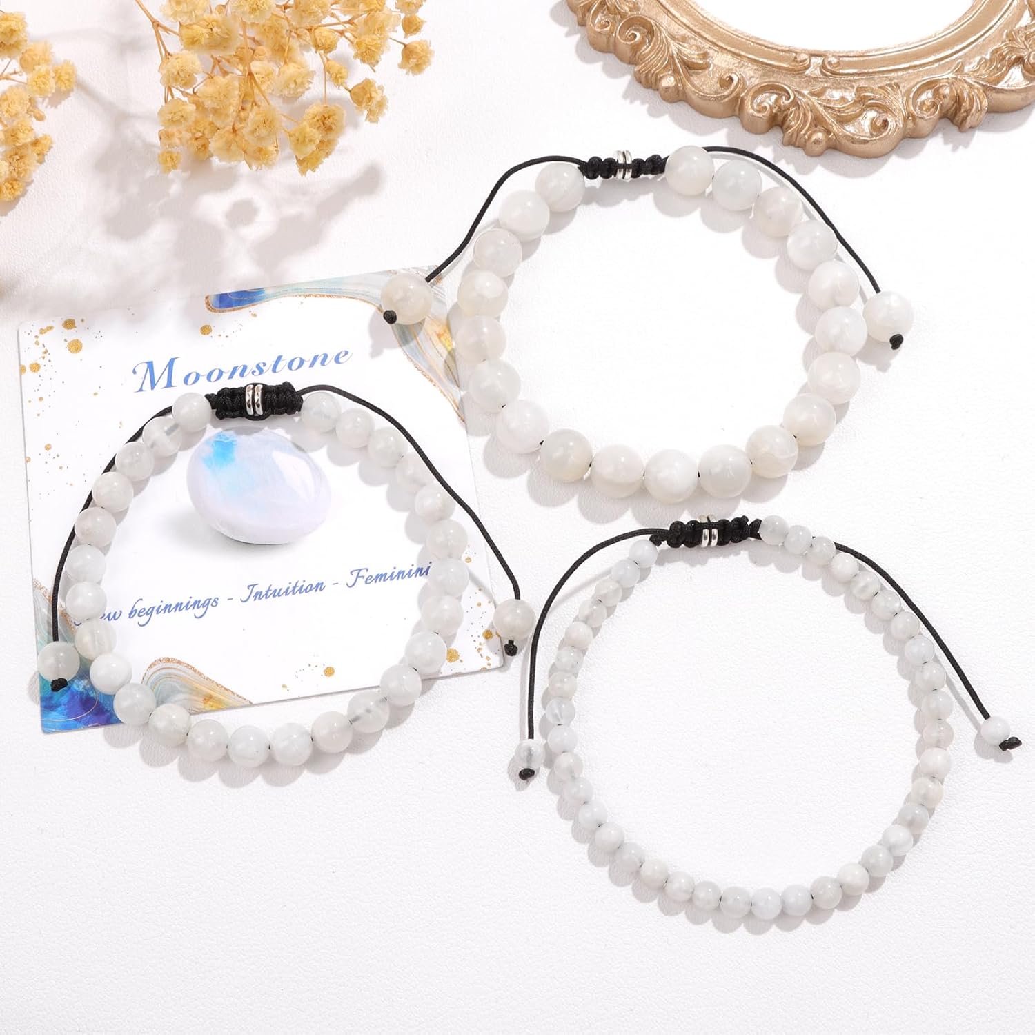 4 6 8MM Beaded Bracelet Handmade Adjustable Natural Stone Crystal Bracelet Healing Inspirational Gifts for Women Men - Image 4