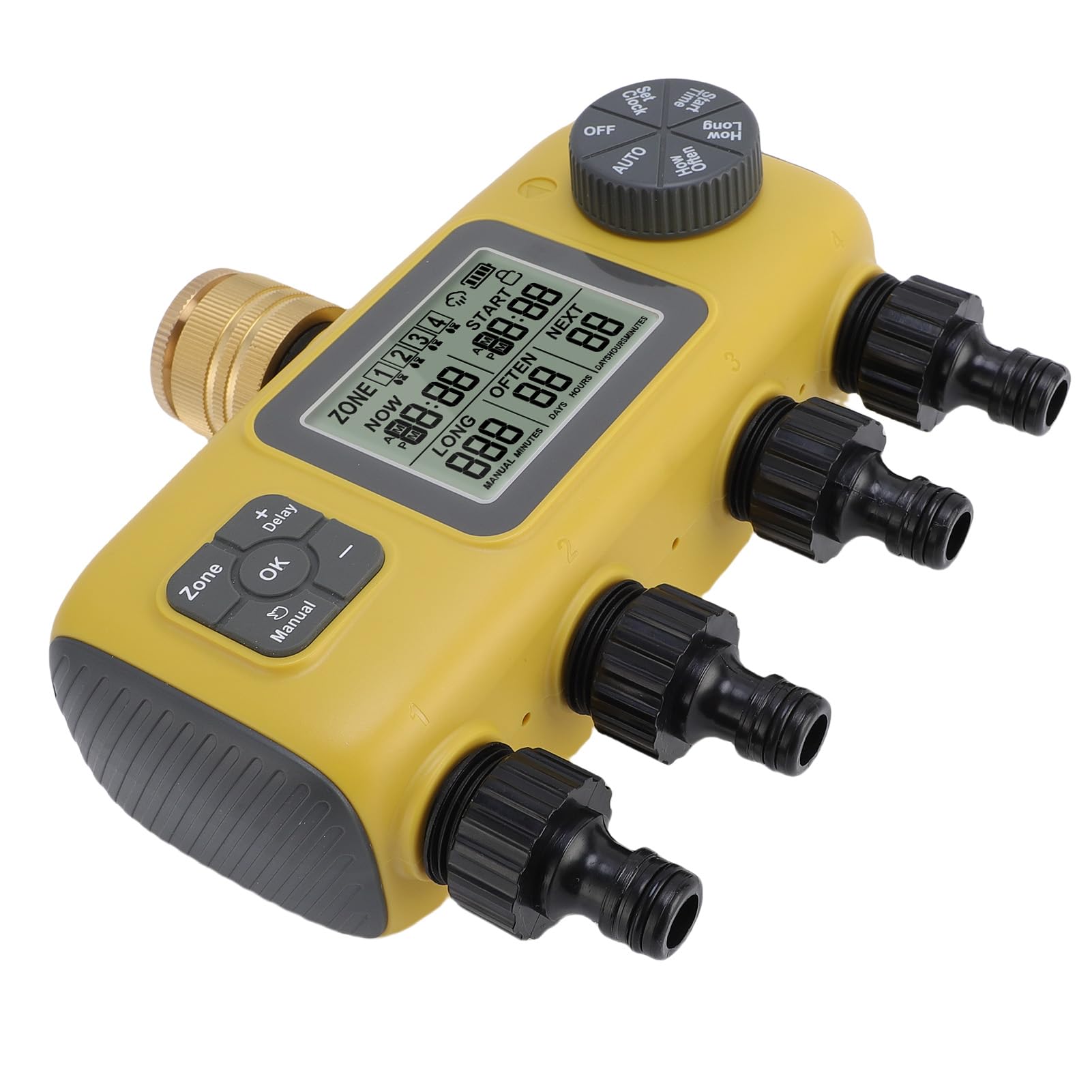 Sonew Timer di Irrigazione Programmabile a 4 Zone con Ritardo Pioggia e Blocco per un'Irrigazione Efficiente del Prato