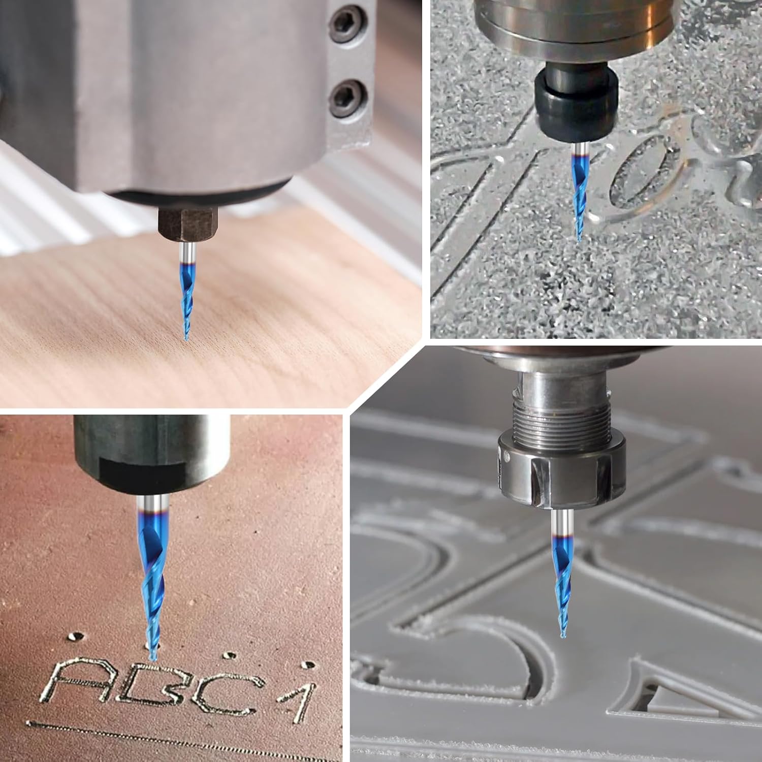 Tapered Ball Nose End Mills, 1/4 Inch Shank, 1/16" Tip Diameter, 5.4 Degree, YK20 Carbide 2 Flute CNC Router Bit, Professional Woodworking Engraving Tool for 2D/3D Milling Engraving Carving