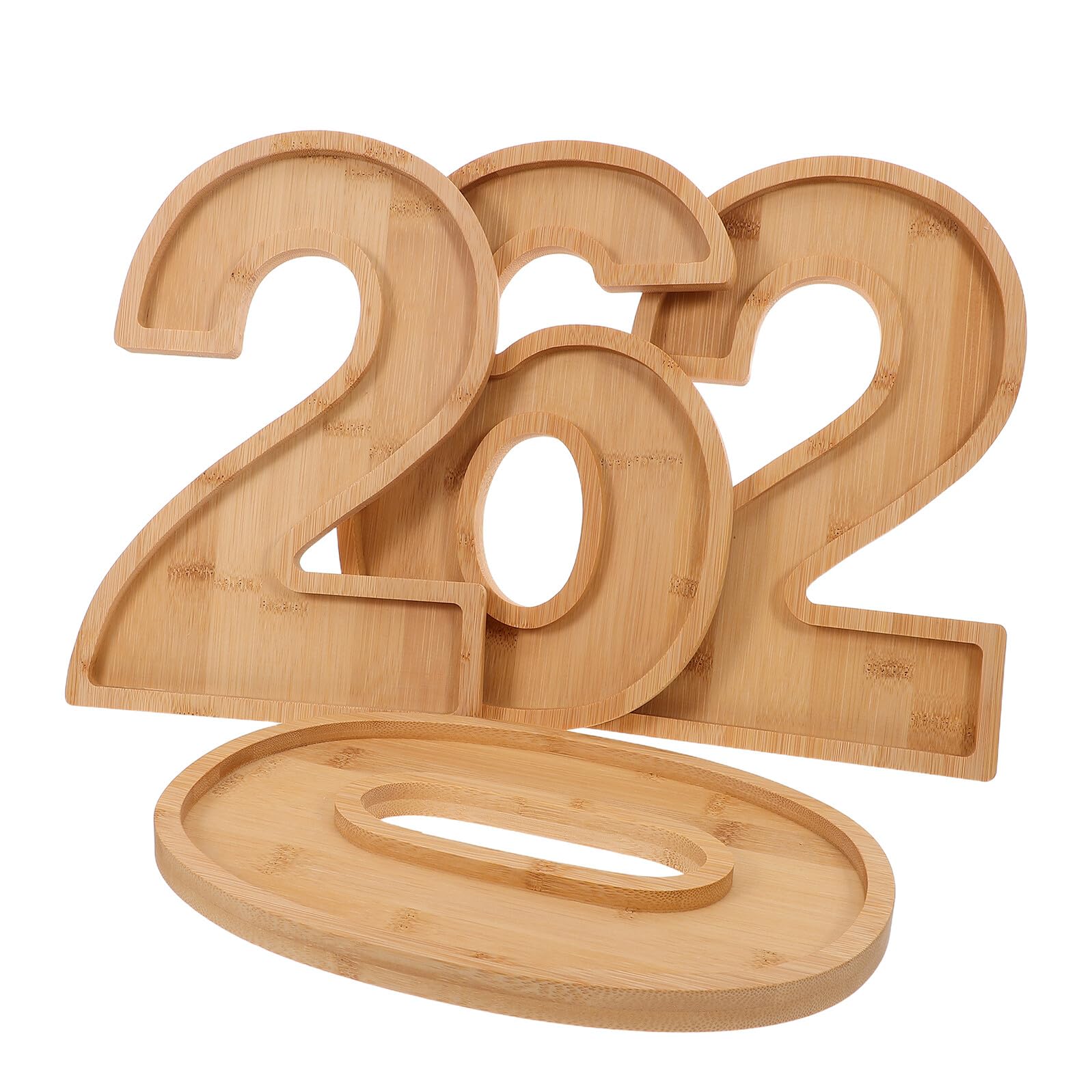 COLLBATH Bandeja De Madera para Aperitivos 4 Piezas - Decoración Navideña - Bandeja para Frutos Secos - Plato para Servir Aperitivos - Decoración para Fiesta De Graduación 2026 - Plato
