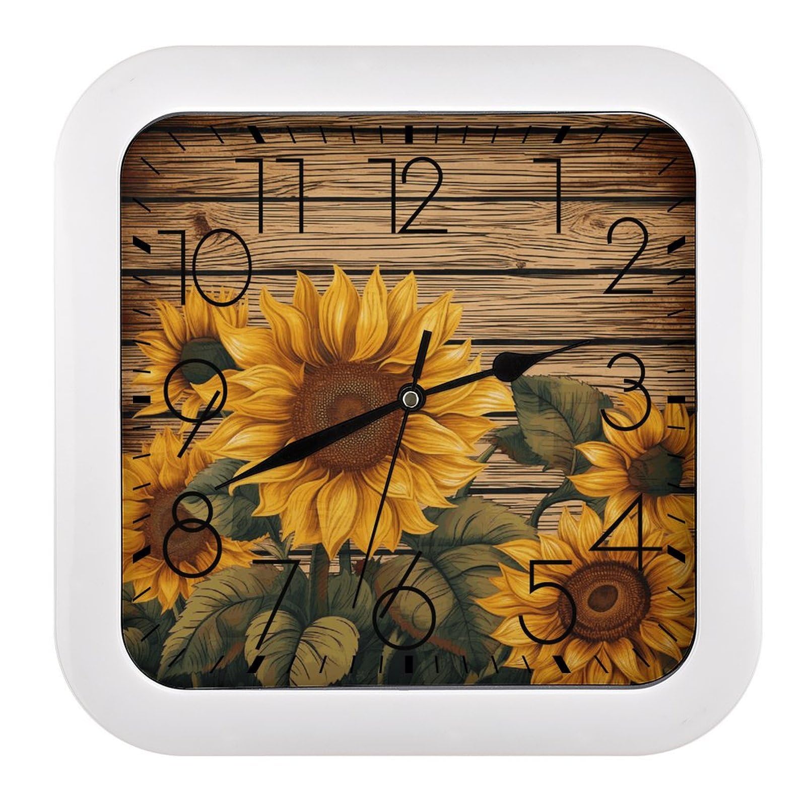 Petite horloge murale en bois moderne avec aiguilles pour bureau calme