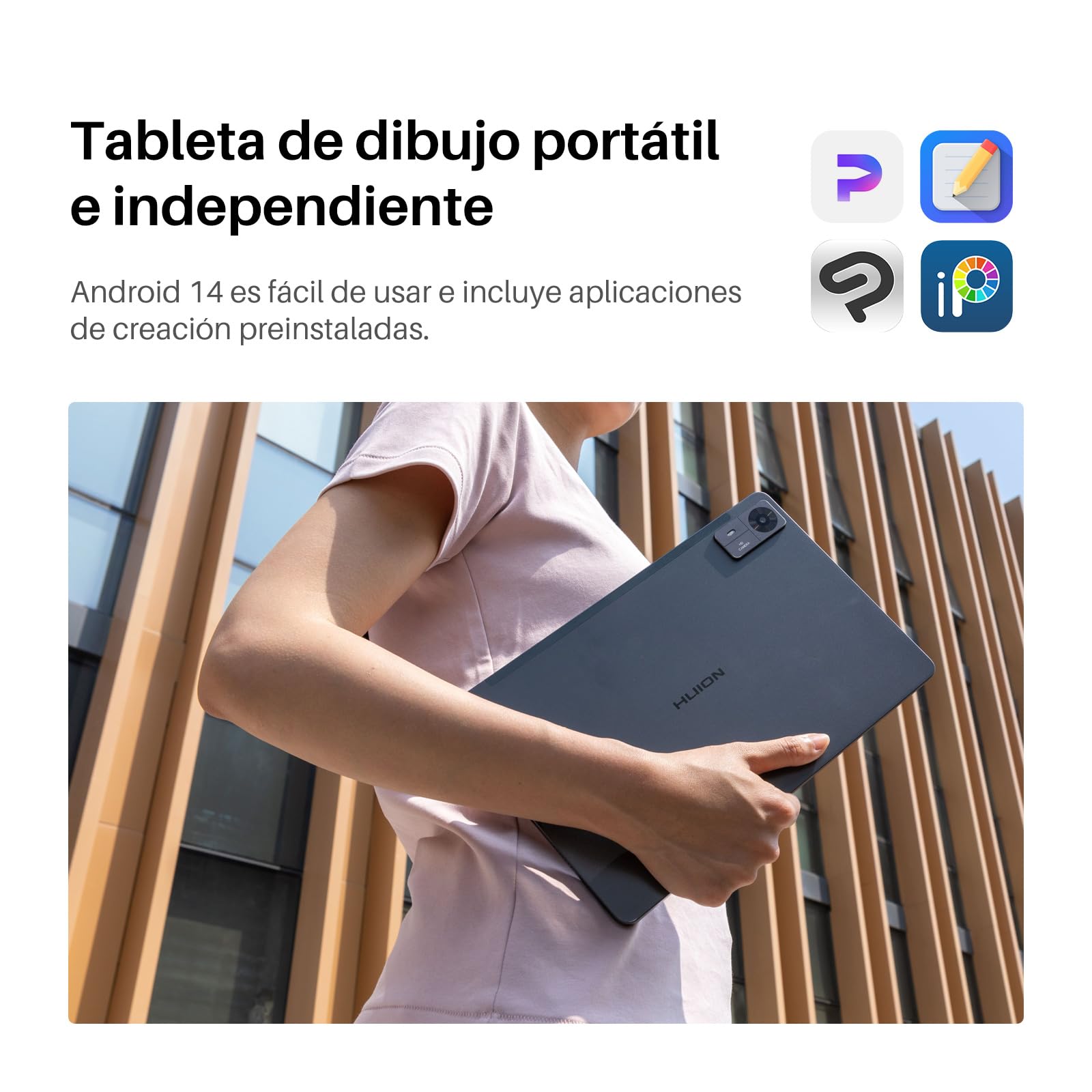 HUION Kamvas Slate 11 Tableta Gráfica Independiente con Pantalla, Lápiz H-Pencil, Android 14, 8GB+128GB WiFi, Batería de 8000mAh, No Requiere PC 10.95 Pulgadas, Resolución 2K, Refresco de 90Hz